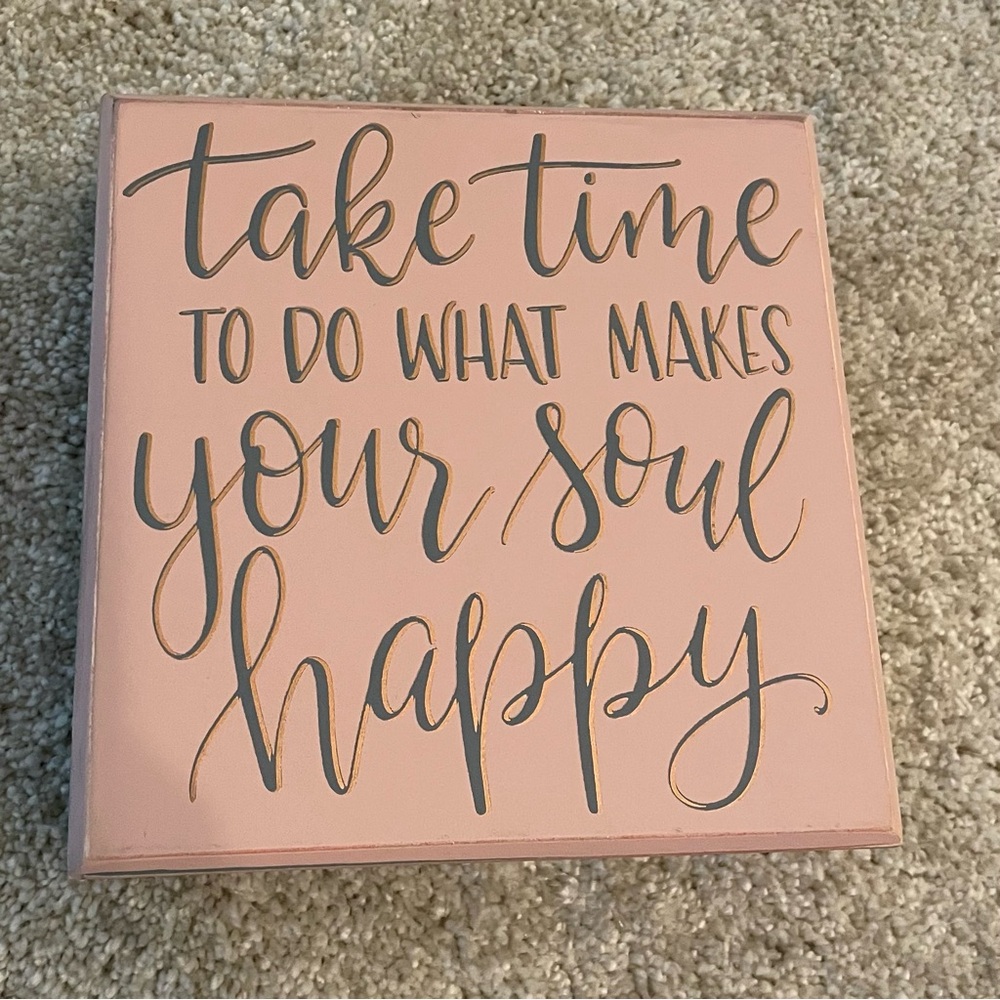 Inspirational Pink & Gray Word Art Decor